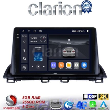 CLARION GL75441 Οθόνη OEM Multimedia Αυτοκινήτου για Mazda CX4 2014 > (CarPlay/AndroidAuto/BT/GPS/WIFI/GPRS)