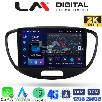 LM ZS8455 GPS Οθόνη OEM Multimedia Αυτοκινήτου για HYUNDAI i10 2008>2013 (CarPlay/AndroidAuto/BT/GPS/WIFI/GPRS)